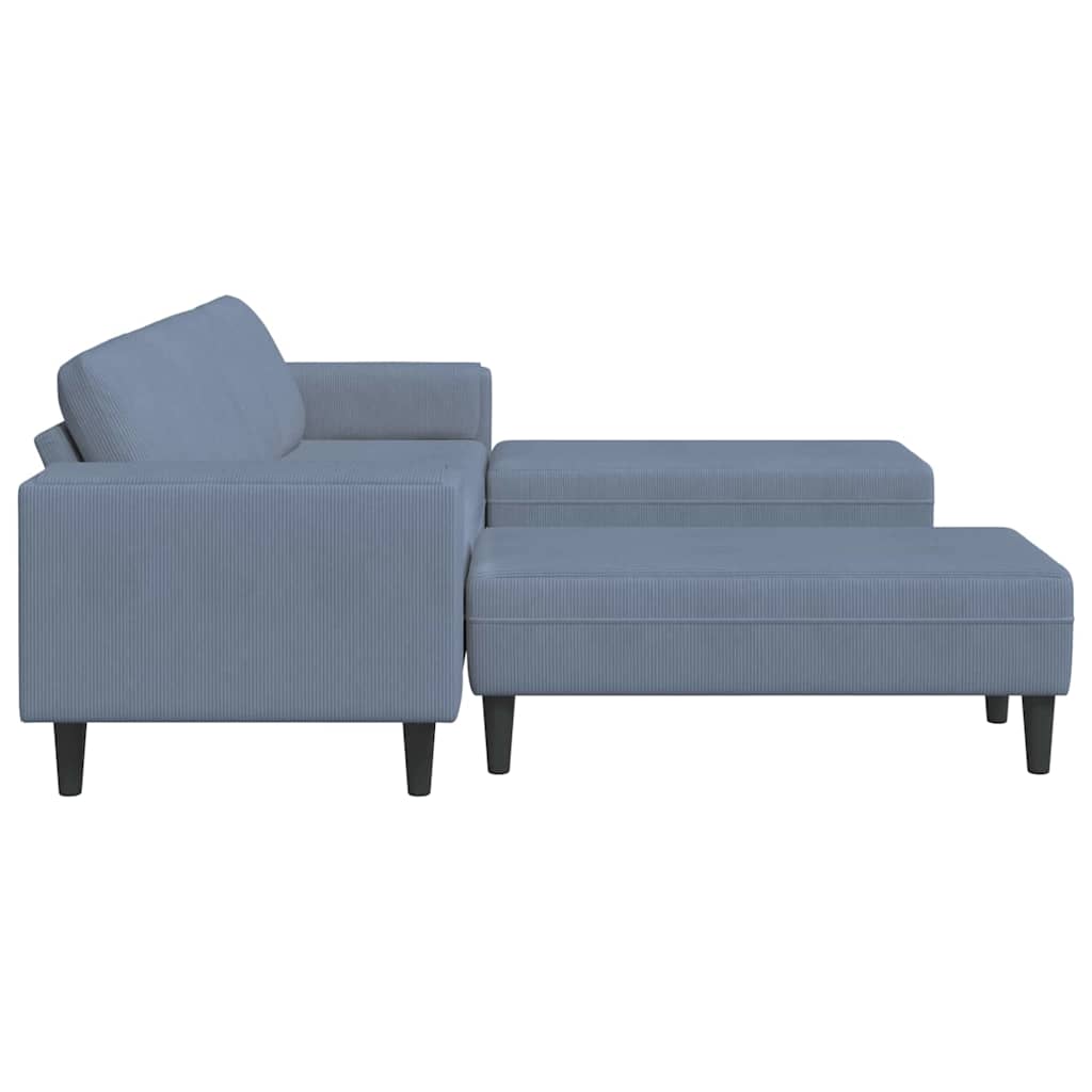 Fabric Sofa with Cushion Blue Corduroy fabric